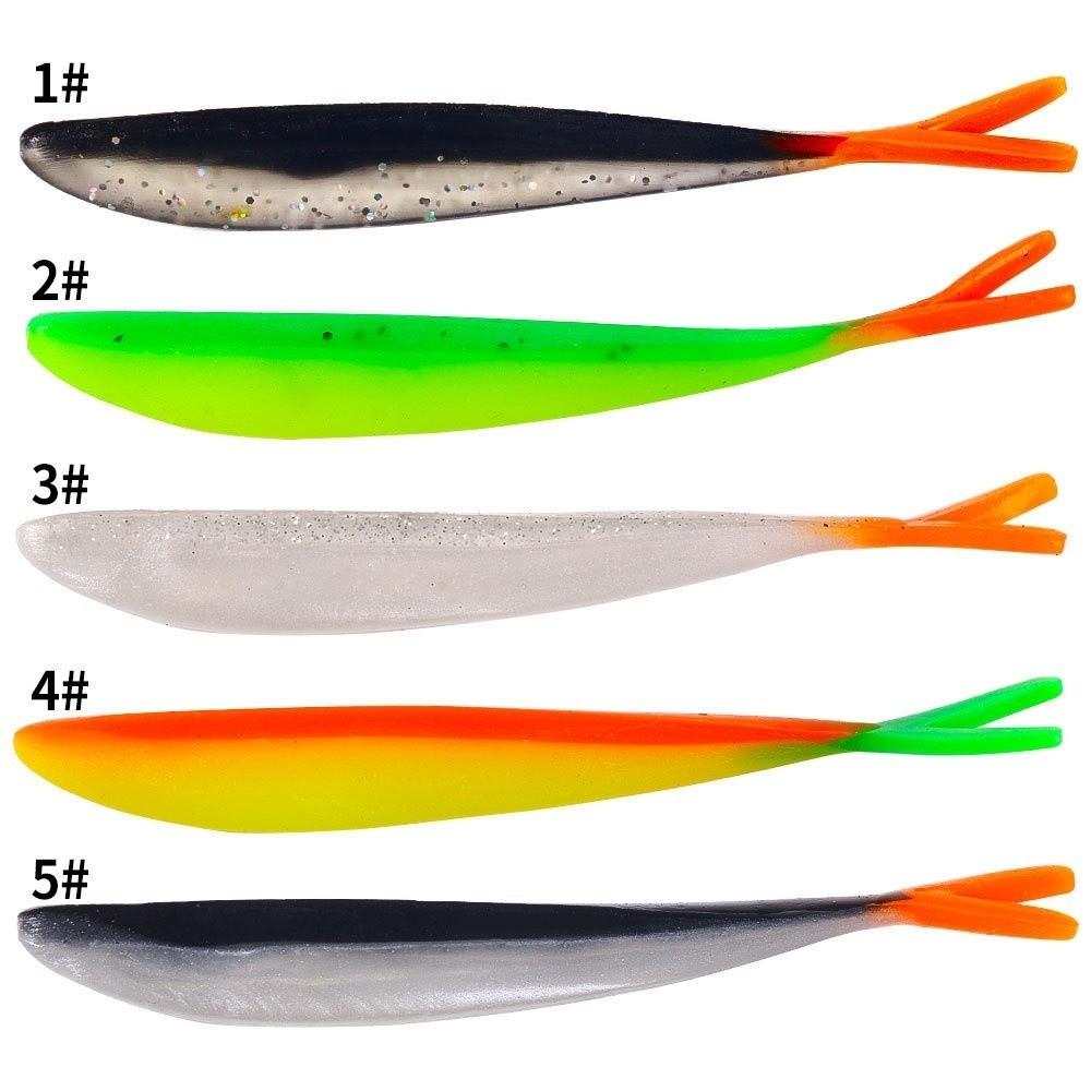 Fork-Tail Soft Silicone Fishing Lure Soft Silicone Bass Tackle Jigs Walleye Fishing
