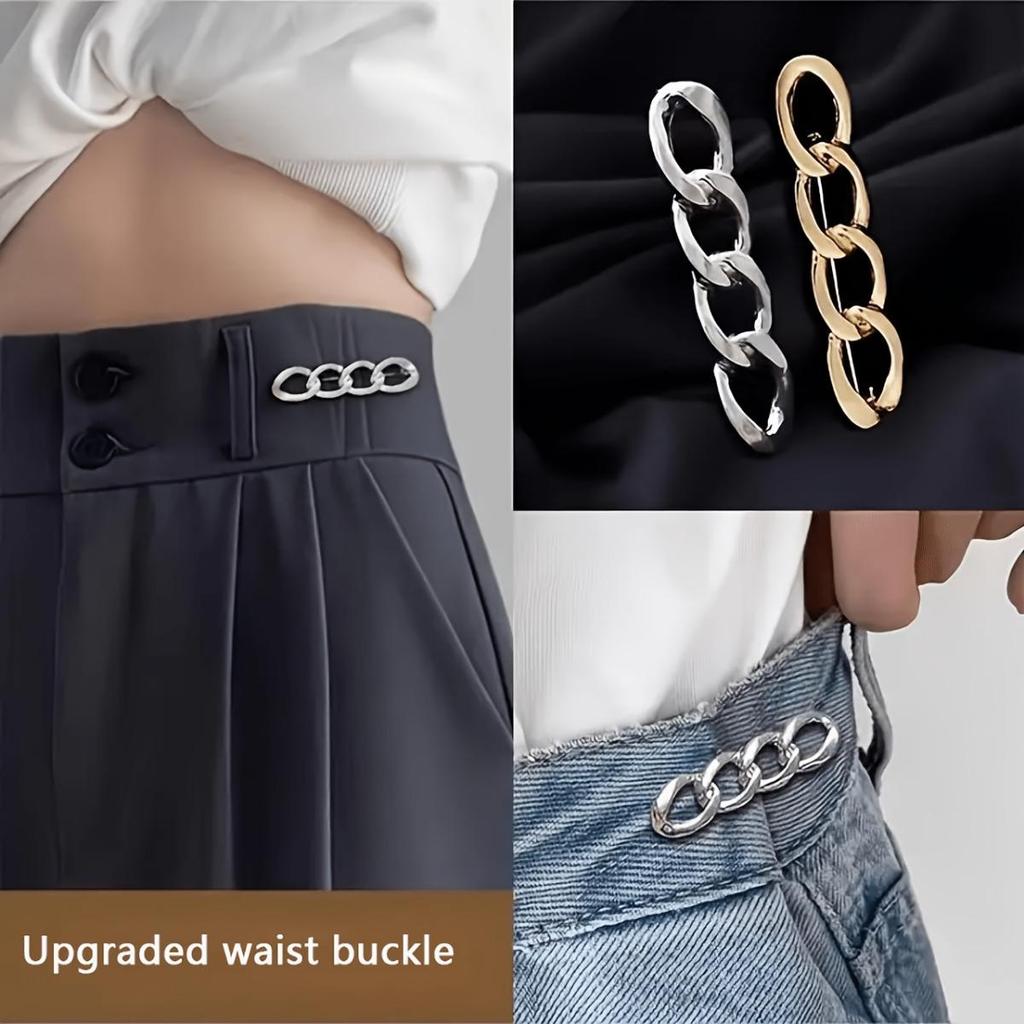 1/2/3/pcs Pin Style Waist Cinching Western Pants Jeans, Adjustable Waistband, Detachable Without Nail Seams, Anti Glare Coat, Tight Skirt