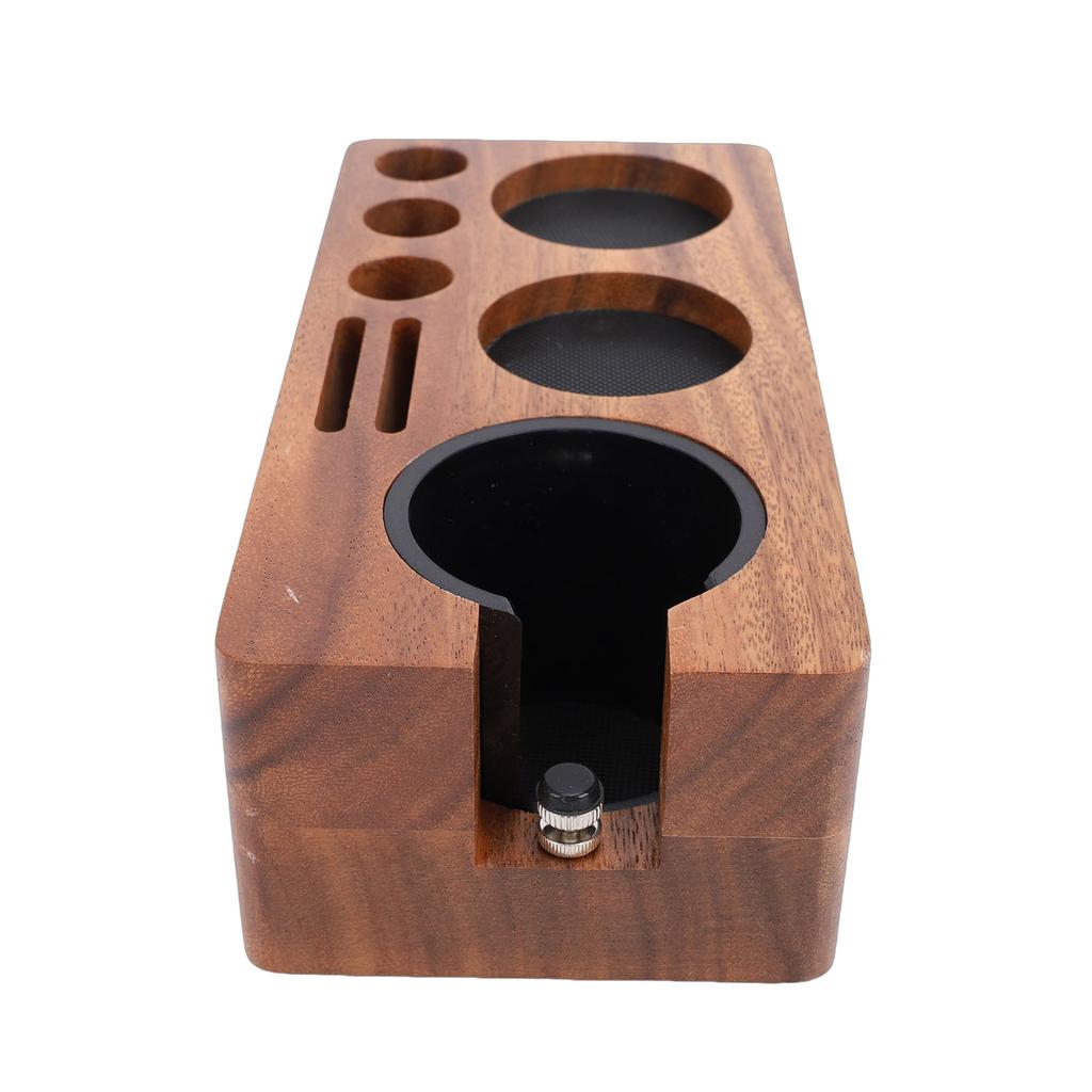Coffee Tamping Station Wooden Anti Slip Coffee Portafilter Holder Tamper Stand for 51 to 58mm Portafilter Home Kitchen