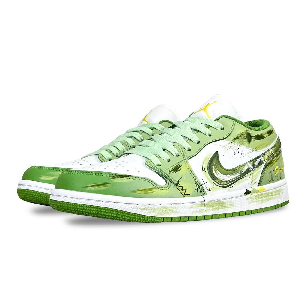 Jordan Air Jordan 1 Low top Skateboard Shoes Unisex Green HF4823-100(Team257-)