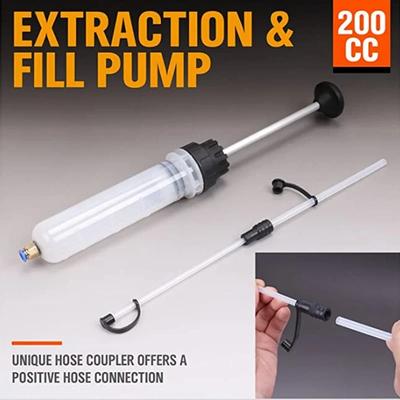 Car Oil Fluid Extractor - 200/500ML Syringe Pump for Fuel/Brake Fluid Transfer & Oil Extraction (Auto Maintenance Tool)