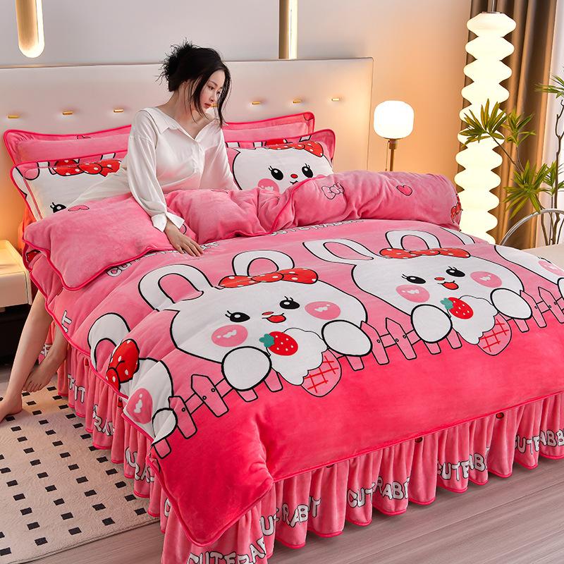 Four-Piece Set Of High-Gram Milk Fleece,4-Pcs Set Of Thickened Milk Fleece,4-Pcs Set Of Maternal And Infant Grade Farley Fleece, Class A