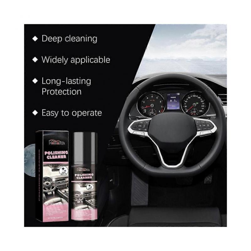 (4-Pack) Polishing Cleaner for Car Interior Detailing: Rubber, Leather, and Automotive Interior Polishing Agent, Detailer, and Cleaner
