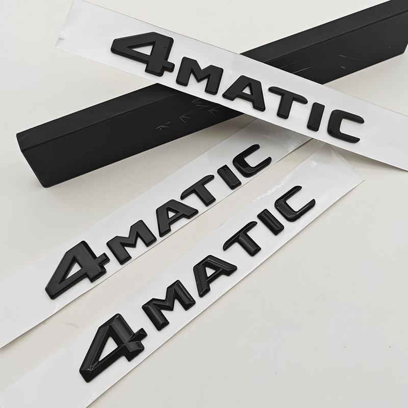 3D ABS Chrome Black Car Letters Logo 4MATIC Emblem Sticker Nameplate Rear Trunk Badge For Mercedes Benz 4MAITC Acciessories