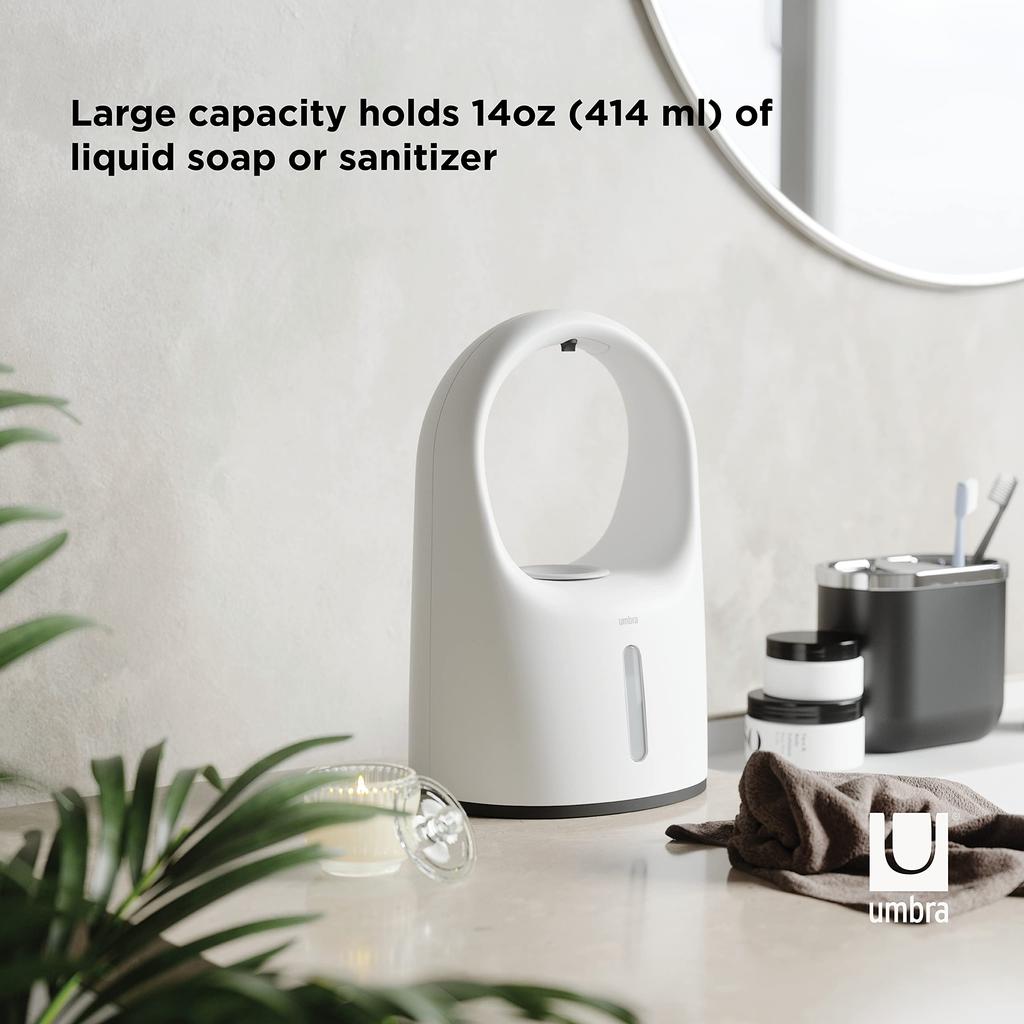Umbra Automatic Soap Dispenser with Automatic Sensor W15 x D13 x H24cm Pump, White, Rain, 21017390660,