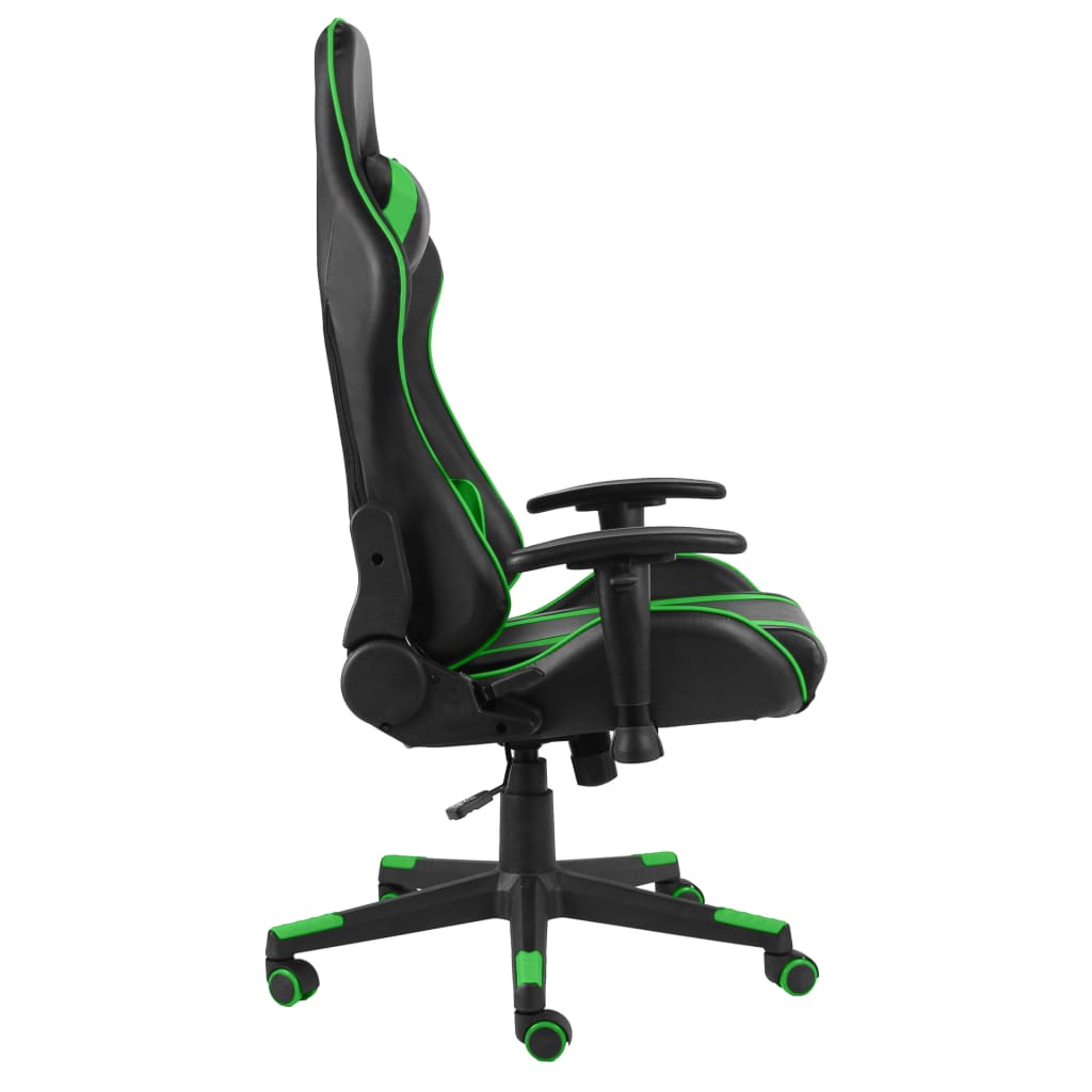 Gaming Chair Swivel Green PVC
