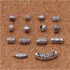 20Pcs/Lot Tibetan Silver Carved Tube Spacer Beads Charms Metal Hollow Big Hole Beads For DIY Bracelet Jewelry Making Accessories