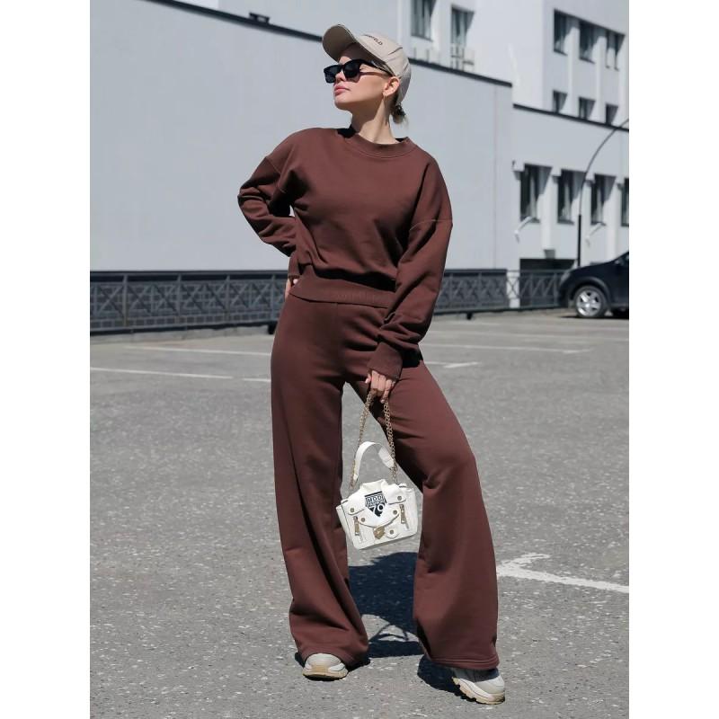 Womens Casual Solid Color Hoodie Wide Leg Pants Set Long Sleeve Relaxed Fit Streetwear Outfit