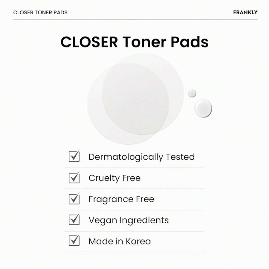 FRANKLY Pore Closer Toner Pads 105ml(70ea) L Rice Jelly Pads With 9 Peptides, Vegan Collagen, Rice Extract L Pore Minimizer
