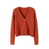 Cappotto lavorato a maglia Moda Solido allentato Maglione a maniche lunghe Autunno Inverno Maglioni con scollo a V Donna Cardigan con bottoni sottili Top Donna 28566