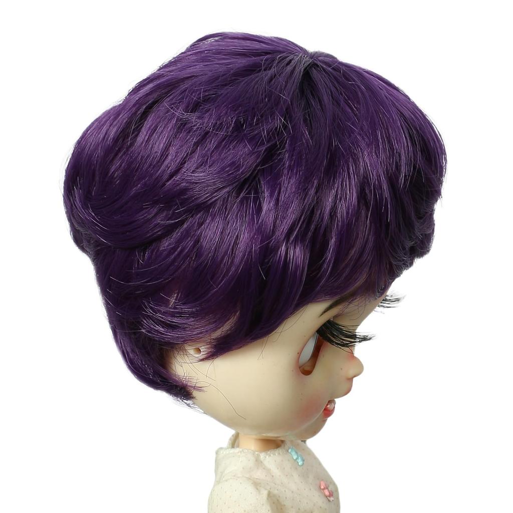 Linfairy inch Doll Short Curly Wig 9-10 (Purple)
