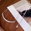 Xiaomi S925 Sterling Silver Necklaces For Women Simple Chain Fashion Minimalist Pendant Necklaces Big Tube Shape Birthday Gift