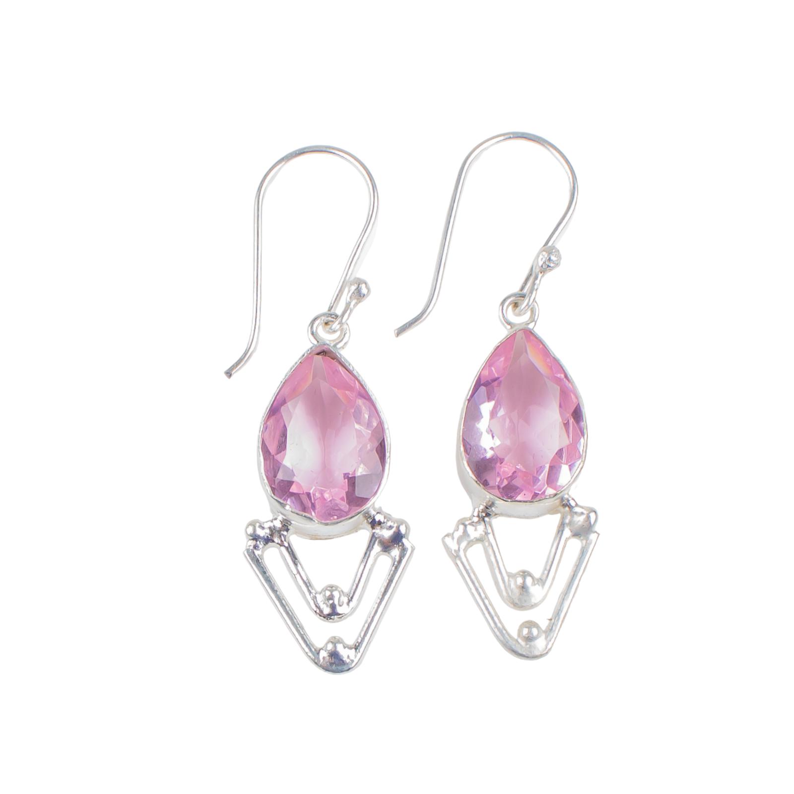 

Morganite Gemstone 925 Sterling Silver Lovely Jewelry Earrings For Birthday Gift EE-39-11