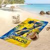 Asciugamano da Spiaggia Personalizzato Stampato Cristiano Ronaldo Logo Calcio Supporto Nome Personalizzato Testo Asciugamano Assorbente Per Sport Viaggio Regalo Speciale