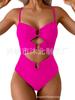 Women's One-piece Swimsuit, Button-down Bikini Sexy Swimsuit, Hollow Swimsuit.