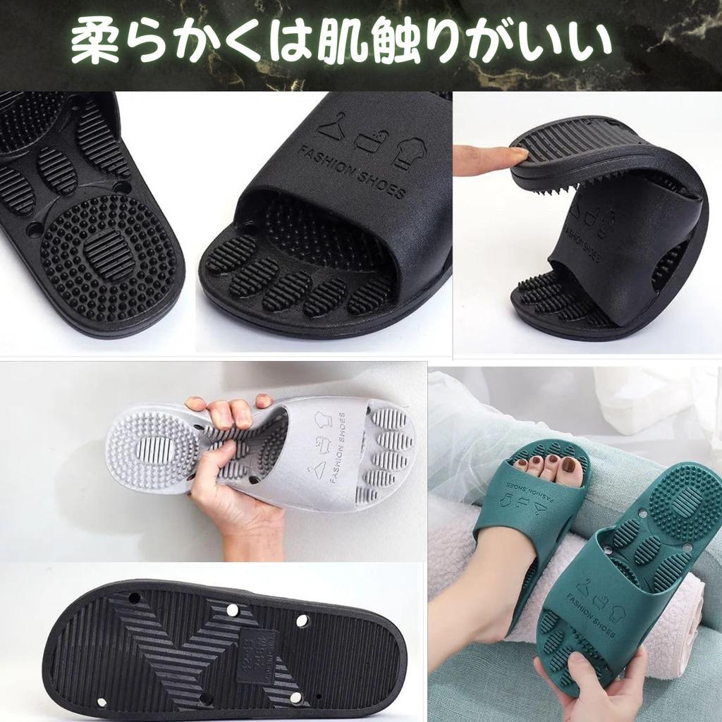 Healthy Indoor Slippers for Healthy Flat and Core Support Size Feet, Reflexology, Feet, (Black, 26.0-27.0cm)