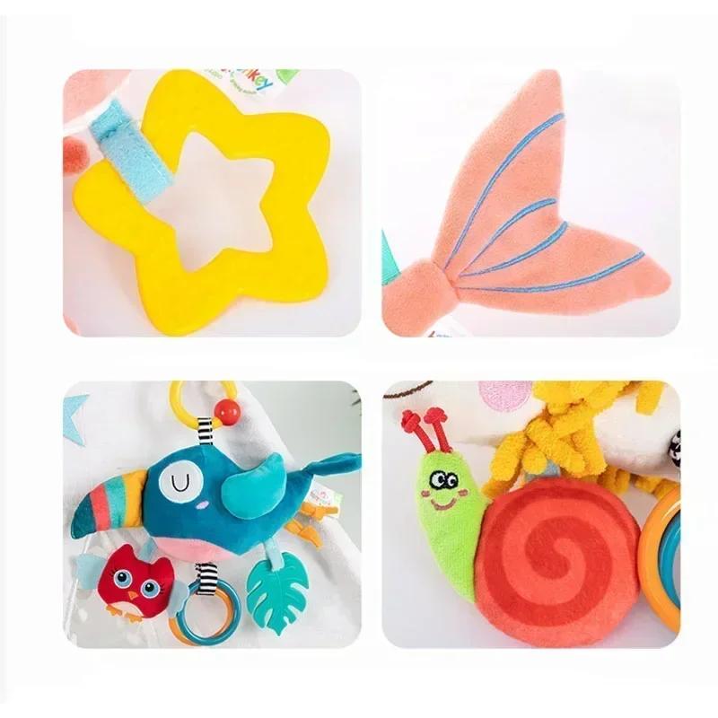 Baby Bed Hanging Rattle Drawstring Baby Toys Baby Rattle Stroller Toy Bebe Educational Toys Hand Grip Animal Music Sounding Toy