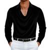 Stylish Men's Color Velvet Long,sleeved T,shirt Pullover Top