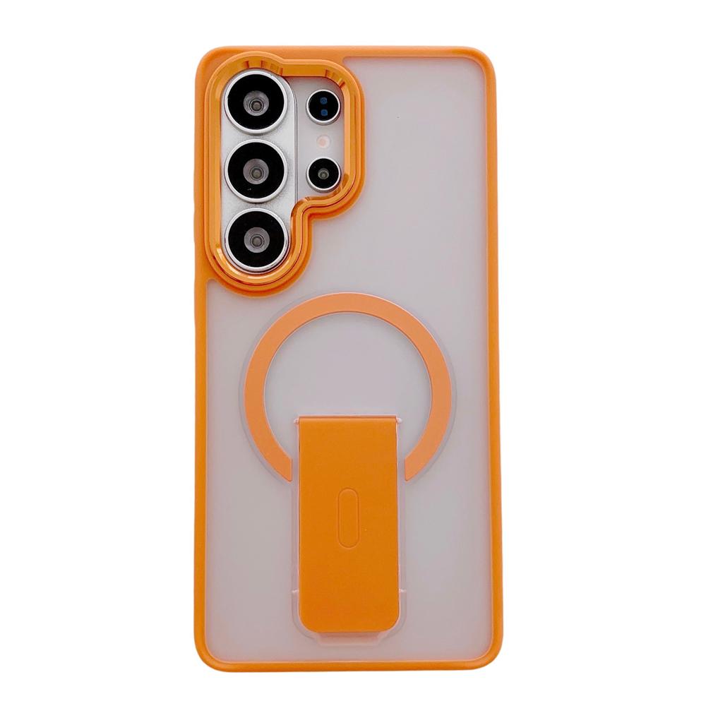 KEYSION Stoßfeste matte durchscheinende Hülle für Samsung Galaxy S26 Ultra 5G S26+ Plus Ständer Kabelloses Laden Handy-Rückseite