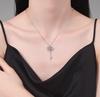 S925 Sterling Silver Twilight Key Necklace: Full Diamond Clavicle Chain, Elegant High-End Gift.