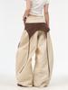 Europäischer & Amerikanischer Stil High-Sense Schnür-Cargohose mit Layered Wide-Leg Parachute Design