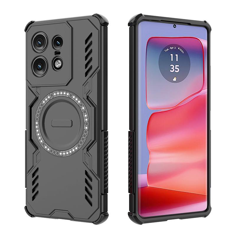 KEYSION Hollow Heat Dissipation Case for Motorola Edge 50 Pro 5G Silicone+PC Magnetic Cooling Shockproof Phone Cover for Edge 50 Pro