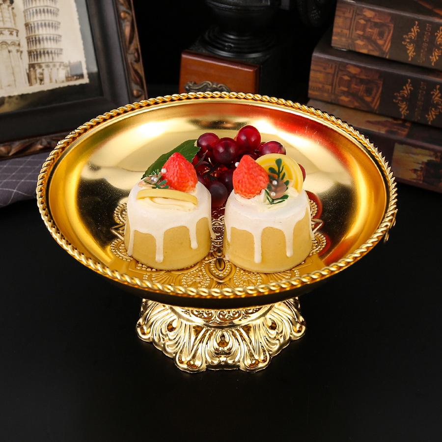 European Lotus Petal Tray Alloy Metal Handicraft Ornament Guest Restaurant Fruit Plate Snack Dried Fruit Storage Plate