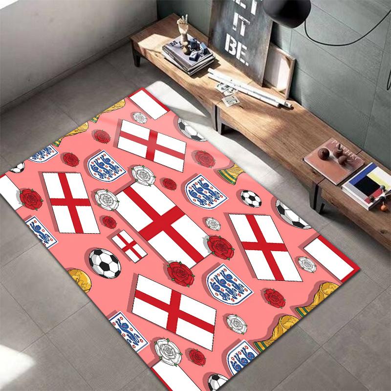 Kwadratowy dywan z wzorem piłkarskim Mistrzostw Świata, Dywanik, Dywan do salonu, sypialni, na sofę, do pokoju zabaw, Mata podłogowa antypoślizgowa, Prezenty świąteczne, urodzinowe