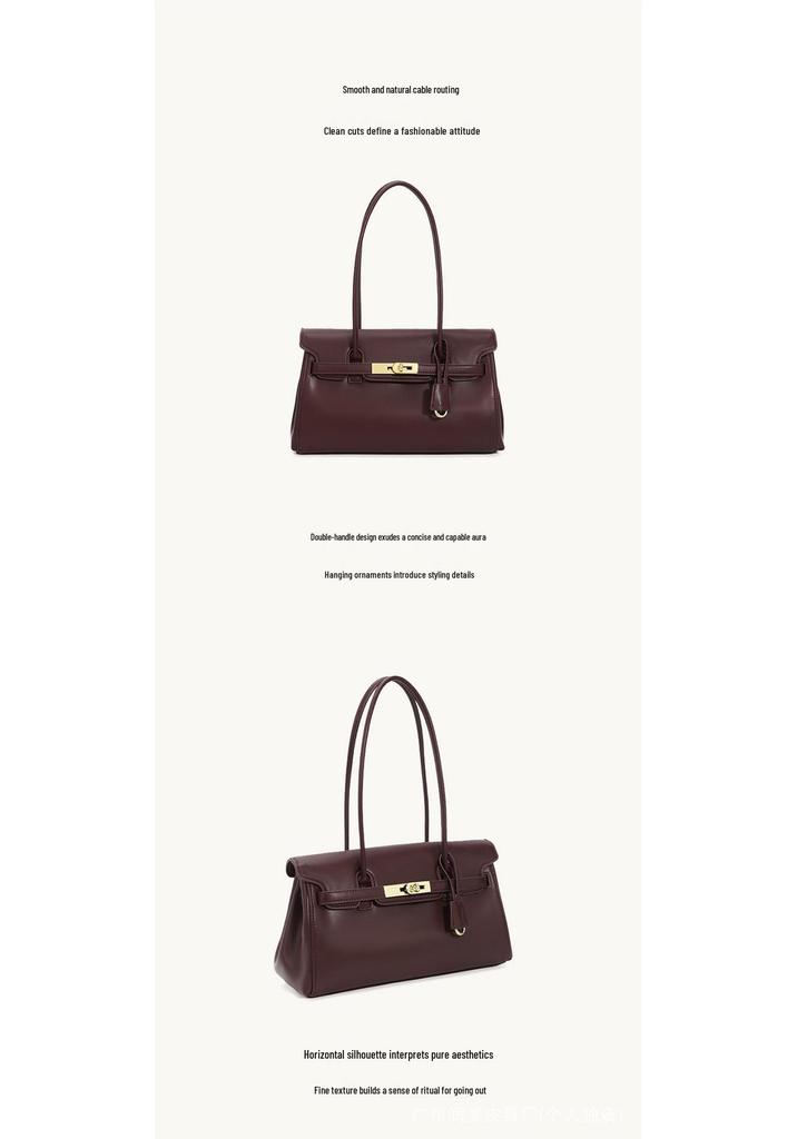 JWPEI Yara Genuine Leather Baguette Shoulder Bag - 2025 New Design for Women
