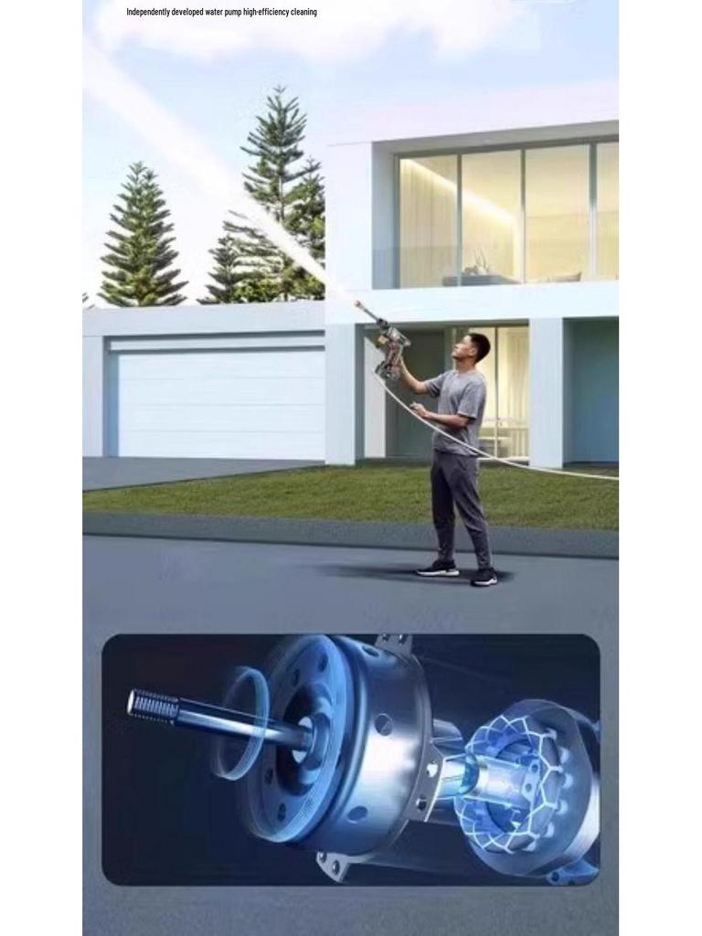 Portable German Cordless Car Washer: High-Pressure Rechargeable Water Gun with Lithium Battery for Household & Commercial Use