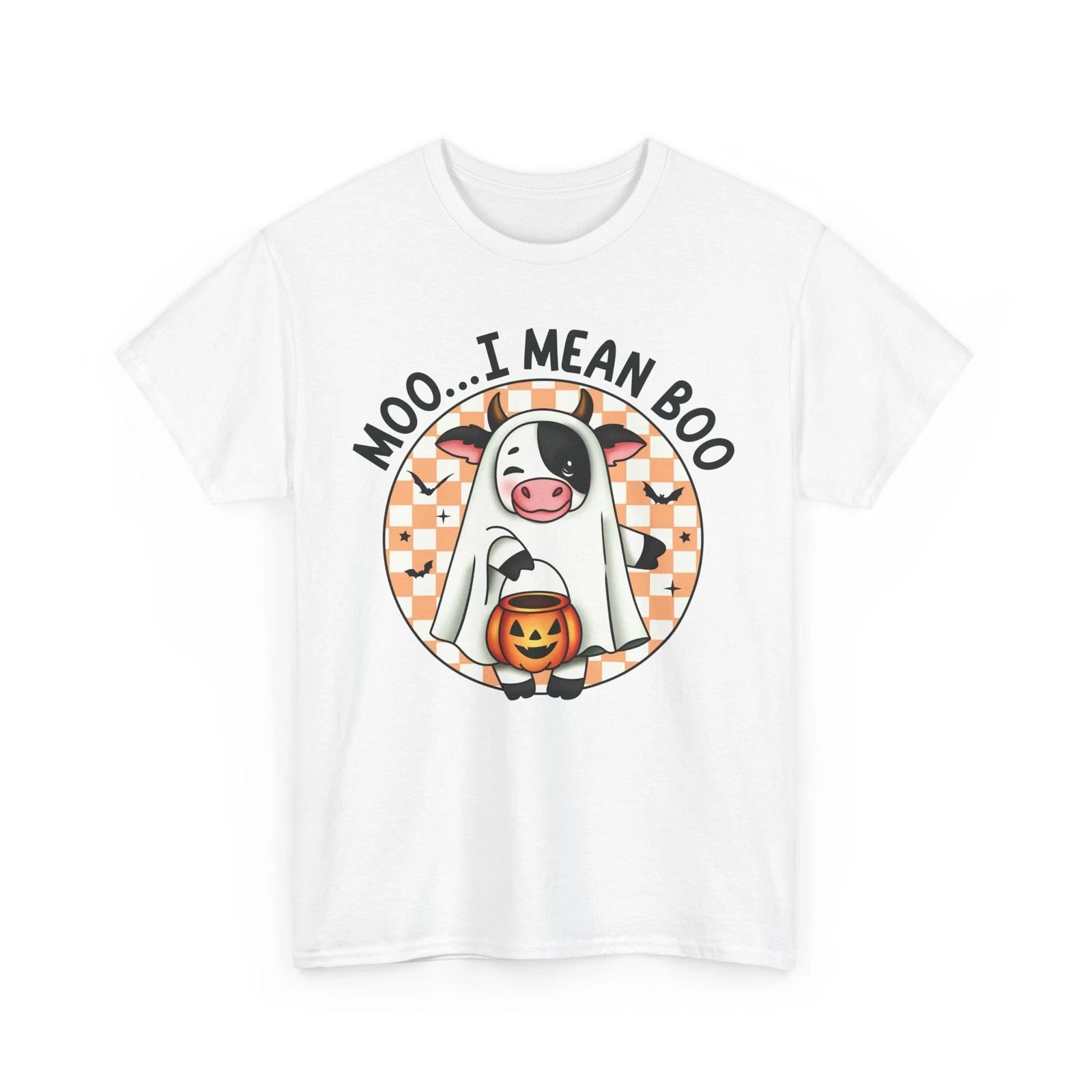 Scary Ghost Face T-Shirt | Spooky Halloween Tee | MooI Mean Boo Shirt S