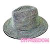 Rhinestone Fedora Jazz Hats Cowboy Hat For Women And Men Double-Sided Color Cap Red With Black Diamond Fedora