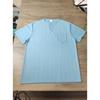 Mens Summer Casual Breathable Solid V Neck Short Sleeve Plus Size Loose T Shirt