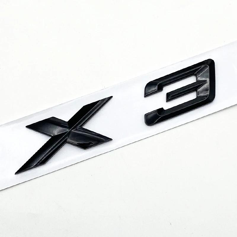 3D ABS Black Chrome Car Letters Rear Trunk Badge X3 Logo For BMW X3 F25 Sticker Emblem X3 E83 F25 G01 Lettering Accessories Ia2