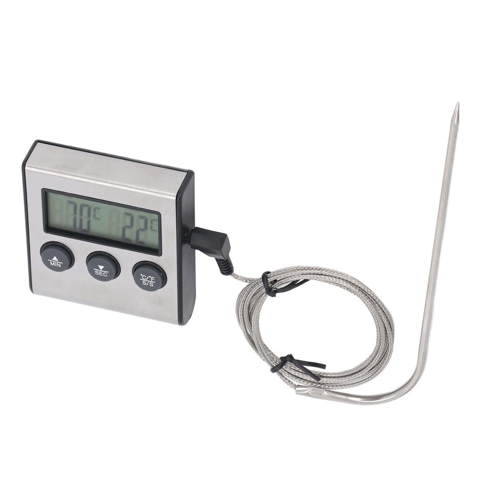 Meat Thermometer Electronic with Probe Digital Oven for Cooking Kitchen Grilling with Preset Temperature Timer