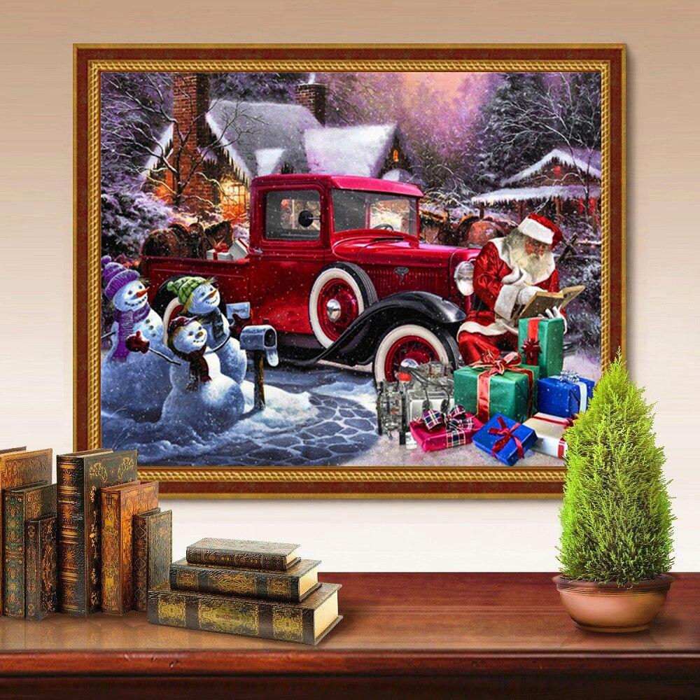 5D DIY Diamond Paint Cartoon Full Square Nový příchod Diamantové vyšívání Vánoční mozaika Santa Claus ručně vyrobený dárek