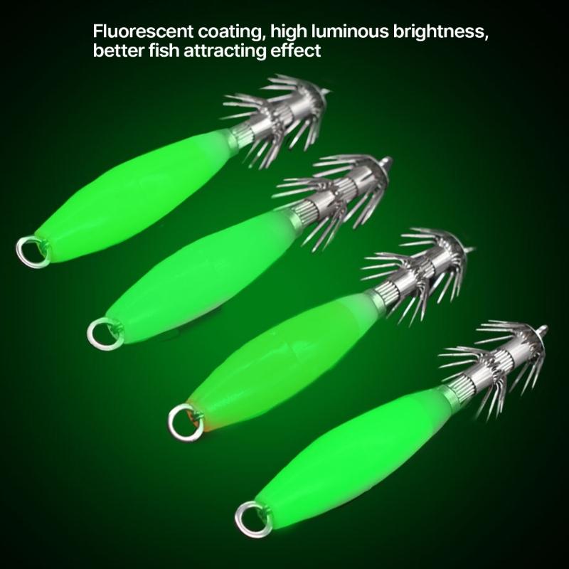 Glows Squid Fishing Baits Squid Jig Baits Fluorescents Luminous Baits Fishing