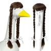 3/4Pcs Porch Goose Wig with Elastic Drawstring Lawn Goose Outfit DIY Outdoor Garden Patio Yard Goose Statue Hairpiece Decoration Accessories