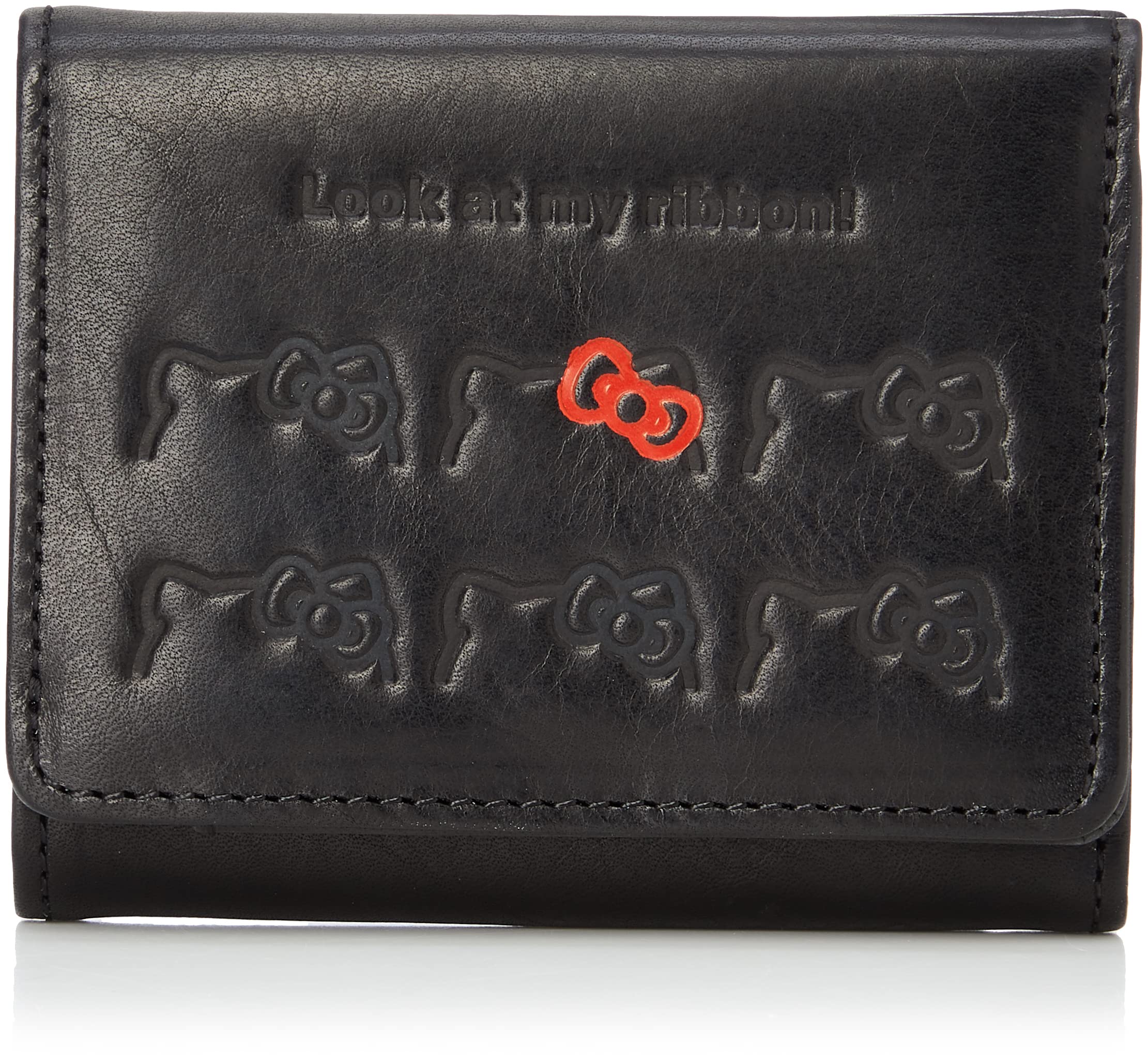 

Трискладний чохол для монет із мотивом стрічки. Міні-гаманець. Компактний чохол для карток із натуральної шкіри та натуральної шкіри Nadaya Sanrio HELLO KITTY sanrio [Hello Kitty] & № 87061 (Чорний)