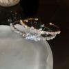 Zircon Bow Cuff Bracelet for Women Korea Luxury High-grade Charm Bracelet Fashion Personality Wedding Dainty Accessories