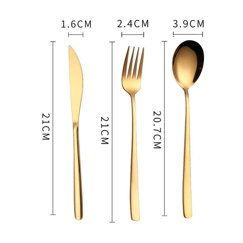 Nordic Gold Rim Steak Knife & Fork Plate Set - Western Dining & Breakfast Tableware