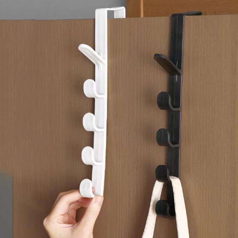 1pc Long Row Of Hooks Behind The Door, Bag Rack Ins Dormitory Storage Hanger, Wall-mounted Storage Rack, Hat Organizer