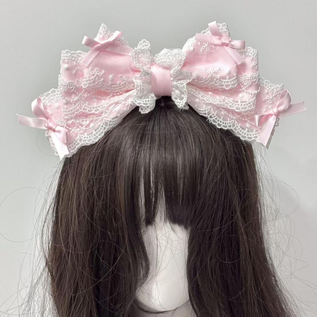Lace Hair Band KC Girl Bow Headband Women Girls Anime Loli Headwear Accessories