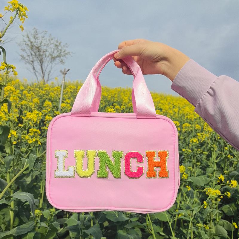 Foldable Waterproof Nylon Lunch Bag with Insulated Aluminum Foil for Kids