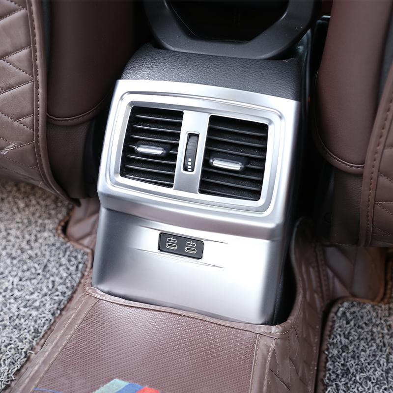 Für BMW X1 F48 X2 F47 2016-21 ABS Kohlefaser Auto Hintere Reihe Klimaanlage Luftauslass Rahmen Dekorativer Aufkleber Auto Zubehör