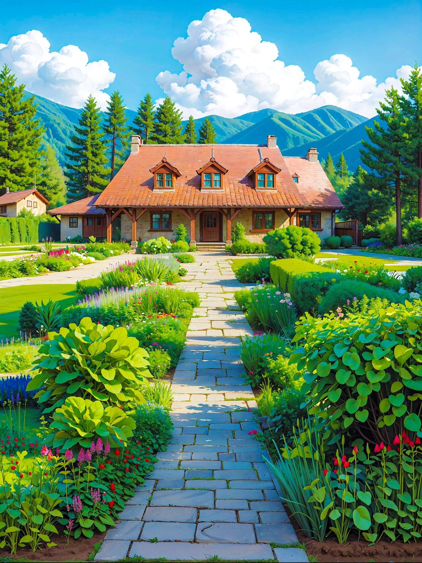 

House Diamond Mosaic Cross Stitch Garden Landscape Painting Kits Full Square Round Embroidery Handmade Gift Full Round 20x30CM
