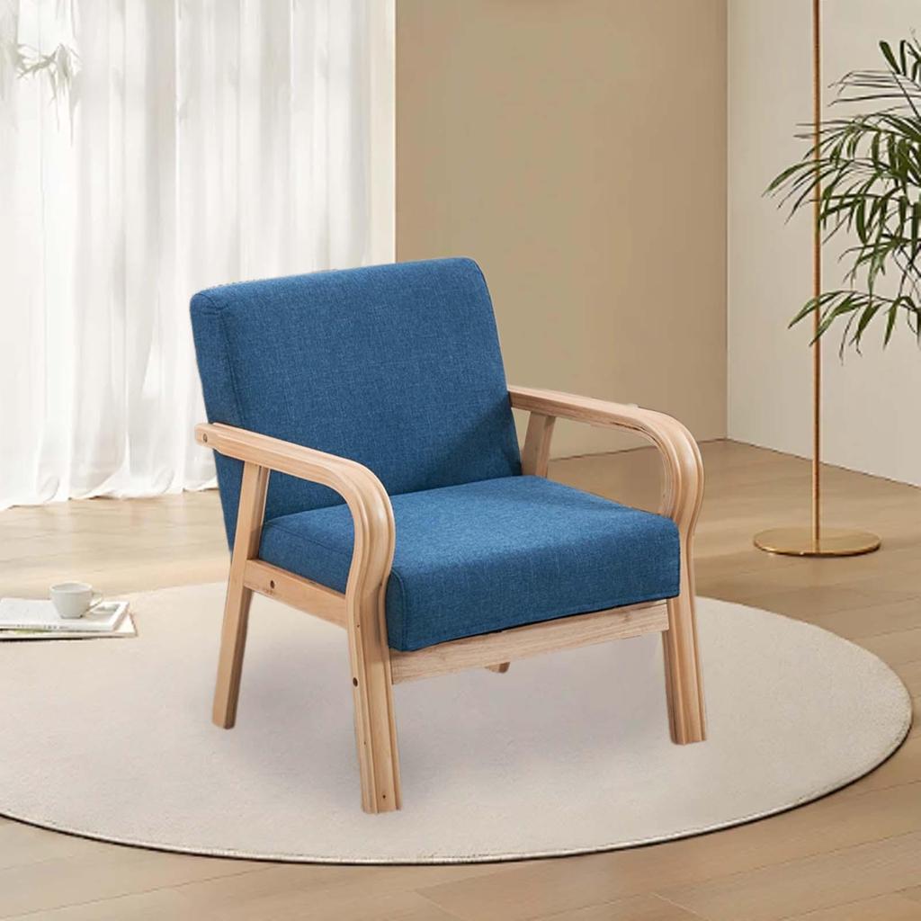 Accent Chair Side Chair Comfortable Reading Chair Wood Frame Lounge Chair for Balcony Bedroom Waiting Room Apartment Makeup Room