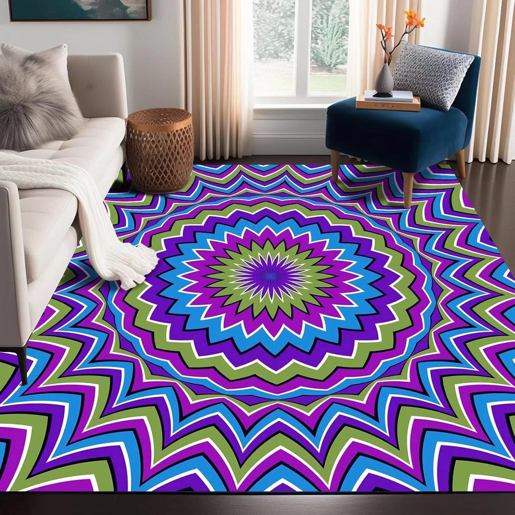 3D Optical Illusion Living Room Carpet Bedroom Living Room Anti-slip Floor Rug Soft Hallway Kitchen Floor Mats Home Decoration
