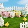 12Pcs Easter Themed Gift Packaging Boxes with Handles and Clear Window Candy Chocolate Holder Case for Holiday Supplies