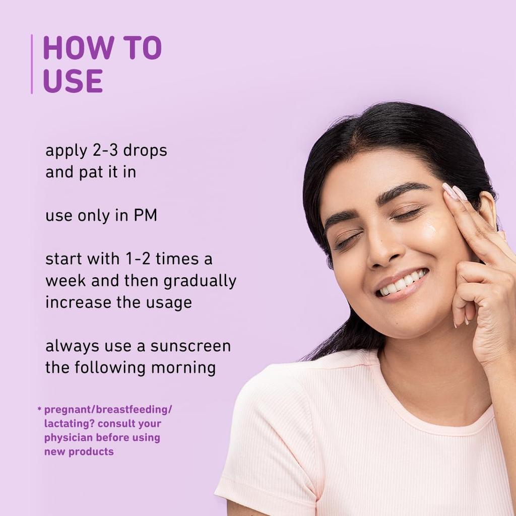 Plum 1% Retinol Night Face Serum Beginner Friendly For Fine Lines Wrinkles Smoother Texture Look All Skin Types 30 ml